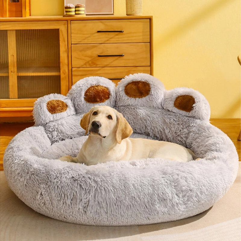 Cama para Cachorro Ultra Macia com cabeceira de patas PawRest