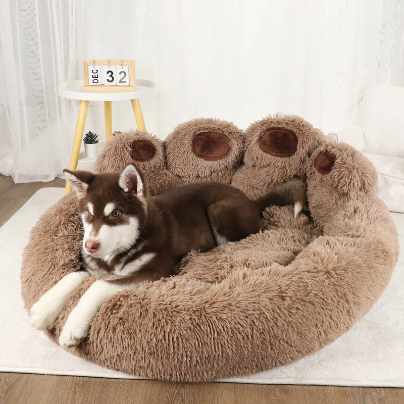 Cama para Cachorro Ultra Macia com cabeceira de patas PawRest