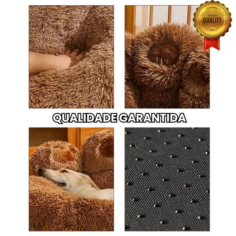 Cama para Cachorro Ultra Macia com cabeceira de patas PawRest