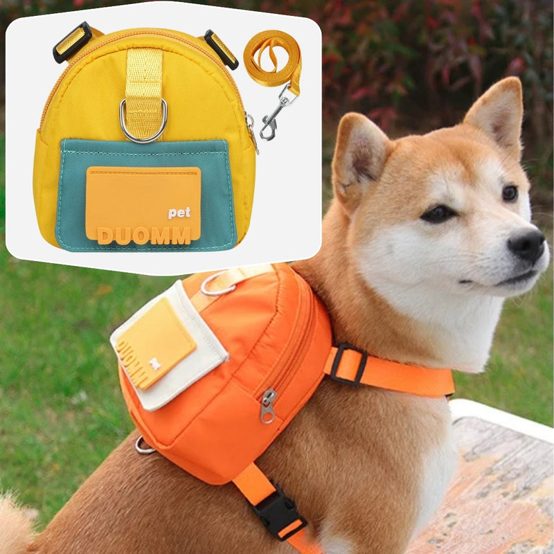 Mochila para cachorro com guia peitoral incluso PetPack